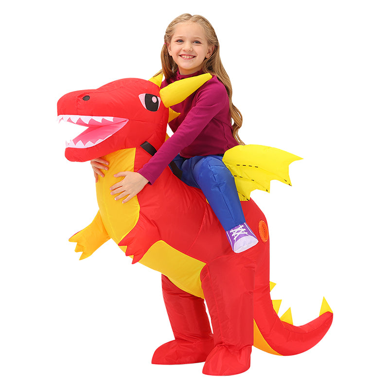 Déguisement dragon rouge gonflable enfant